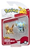 Pokémon Pokemon Figuren Evoli & Sheinux – 5 cm Kampffiguren - Neue 2023 - Offiziell Lizenziert Pokemon Spielzeug