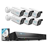 Reolink 4K Überwachungskamera Set Aussen, 6X 8MP PoE IP Outdoor Kamera mit Smarter Personenerkennung und Fahrzeugerkennung, 8CH 2TB HDD NVR für 24/7 Videoüberwachung, 30M IR Nachtsicht, RLK8-800B6