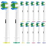 WENS Aufsteckbürsten Kompatibel mit Oral b Braun Elektrische Zahnbürste, Zahnbürstenköpfe Geeignet für Oral-B Pro1000/2000/3000/5000/Vitality und mehre, Floss Weiß12er