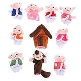 FOYTOKI Fingerpuppen aus Plüsch Lustige Wolf und Schaf Fingerpuppen für Jungen und Zuhause oder Schule Weiches und Sicheres Material für Einen Angenehmen Hautkontakt