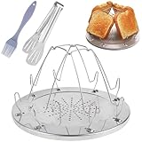 Unvtap Camping Toaster 3Set Camping Toaster für Gaskocher Gas Toaster Campingtoaster Edelstahl Camping Toaster mit Edelstahlklammern und Silikonbürsten für Gasherd,Picknick,Reisen