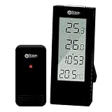 Miraval Funk-Wetterstation mit Außensensor, LCD-Display, Innen- und Außentemperatur, Uhrzeit, Datum, Weiß/Schwarz (Schwarz)
