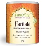 Haritaki Pulver Bio (Roh Vegan Ayurvedisch) Terminalia Chebula Chebulische Myrobalane Myrobalanenfrüchte für Triphala - Ayurveda Kräuter Gewürze - Organic Raw Haritaki Powder | PureRaw 50g