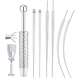 YUVKIN 6 Stück Piercing Taper Insertion, Piercing Set, Piercin*g Nadeln Edelstahl, Piercin*g Zange, Pierc*ing Set Selber Stechen für Ohr Nase Lippe Bauch