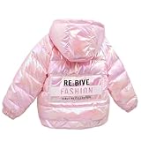 Tilozs Winterjacke Mädchen Winddicht Kapuzenjacke Steppjacke Daunenjacke Winterjacke Kinderjacken jungen Winter, Rosa, 122-128(Herstellergröße: 130)