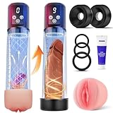 Tagnaff Penispumpe Vakuumpumpe für den Mann Penisvergrößerung, 9 Saugstufen & 9 Trainingsmodi Elektrische Penis Pumpe, Sex Spielzeug für die Männer Masturbator Penies Pump Verlängerung, 7-Stück-Set