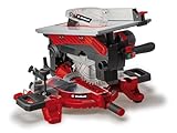 Einhell Kapp-Gehrungssäge mit Obertisch TE-MS 254 T (2000 W, Ø 254 mm Sägeblatt, 130 mm Schnittbreite, 74 mm Schnitttiefe, inkl. Schnittlinienlaser, Tischkreissägen-Funktion)