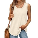 die Discounter Tank Top Damen Sommer Ärmellos Oberteile Sexy Tanktop Baumwolle Blusentop Lockere Passform Trägershirt Sport T Shirt Basic Tops Einfarbig Bluse Sommertop Große Größen Tanktops Frauen