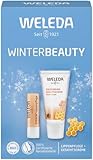 WELEDA Bio Weihnachts-Geschenkset - Naturkosmetik Winter XMAS Geschenk Set bestehend aus Coldream Gesichtscreme & Everon Lippenbalsam. Unisex Gesichtspflege/Lippenpflege Set zu Weihnachten