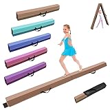 SportBob schwebebalken Kinder Schwebebalken klappbar Balken Gymnastik 240cm PU Leder schwebebalken für zuhause balancierbalken Balance Beam Training Beam für Kinder, Fitness/Training/Turnen