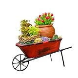 TKOLYDEO Blumentopf Schubkarre Pflanztopf Dekoration Schubkarre Blumentopf Halter Blume Kinderzimmer Topf Wagon Pflanzgefäß Schreibtisch Dekorationen Kleiner Harztopf Vertikal Metall Büro