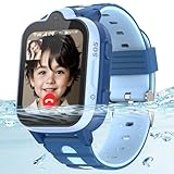 AstraMinds Kinder Smartwatch, 4G Smartwatch Kinder mit GPS und Telefon, Videoanruf, SOS, IP67 Wasserdicht, Wecker, Kinderuhr für Mädchen und Jungen im Alter von 3–12 Jahren (4GBlau)