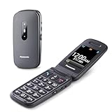 Panasonic KX-TU446EXG 2G Seniorenhandy ohne Vertrag (SOS-Notruftaste, Stoßfest, Sprachverstärker, große getrennte Tasten, große Schrift und Nummernanzeige, 2,4 Zoll Farbdisplay, Klapphandy, grau