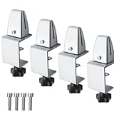 TOOSOAR 4 Stück Schreibtisch-Trennwandklemme,verstellbare Aluminium-Tischteilerklemmen für spuckschutz, Aluminiumlegierung lackierte Oberflächen(Silber)