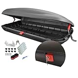 Dachbox VDP-BA400 - Dachkoffer mit 400 Liter Volumen - Autokoffer im Carbonlook - abschließbar Dank Zentralverriegelung - Dachkoffer für Dachgepäckträger