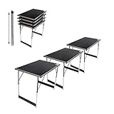 TRUTZHOLM 3-er Set Alu Multifunktionstisch (3X 100x60cm) Flohmarkttisch Campingtisch Markttisch Klapptisch Tapeziertisch Arbeitstisch Beistelltisch Grilltisch inkl. Verbinder