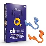 AIRMAX® Testpaket | Nasendilatator für eine leichtere Nasenatmung - gegen schnarchen - spreizt die Nasenflügel - mit Aufbewahrungsdose (2 Stück Größe S und M)