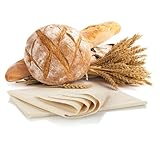 Robin Goods® 2x Leinentuch zum Brot backen - Teigtuch aus 100% Naturleinen - Bäckerleinen zur Teigzubereitung und zum Backen (45x36cm - 2 Stück)