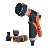 moinkerin Garten Handbrause Gartenschlauch Aufsatz Gartenbrause für Bewässerung Pflanzen oder Rasen, Reinigung Haustiere, Reinigung von Windows (1, Orange)