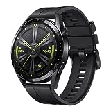 HUAWEI WATCH GT 3 46mm GPS, iOS & Android,Stainless Steel Case, Smartwatch, lange Akkulaufzeit, ganztägige SpO2-Überwachung, KI-Lauftrainer, genaue Herzfrequenzüberwachung, 100+ Trainingsmodi, Schwarz