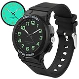 Juboos Neue Armbanduhr Jungen,Kinderuhr Jungen Mädchen Analog Quartz Uhr mit Hintergrundbeleuchtung Armbanduhr Kautschuk Wasserdicht Outdoor Sports Jugend Uhr 7-18