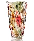 Vase, Blumenvase Groß Hohe Bunt Glas Vasen für Deko, Geschenke für Frauen, Modern Glasvase Gross, Geburtstagsgeschenk Mama