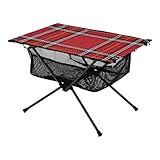 FRODOTGV Red Line Buffalo Plaid Kurzer Faltbarer Tisch Grilltisch mit Tragetasche für Outdoor Strand Grill BBQ Reisen