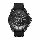 Diesel Herrenuhr Diesel Chief Series, QuarzChronographenwerk, 51mm schwarzes Edelstahlgehäuse mit Edelstahlarmband, DZ4378