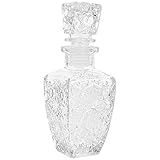 WESIEVYA Whisky Karaffe 250ml Transparente Glasflasche mit Dickwandigem Glas und Quadratischem Diamantdesign für Wein und Likör im Haushalt