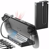 WARRKY Steam Deck Dock 6 in 1, 4K ROG Ally Docking Station【Faltbares Nylonkabel, Kühlluftöffnungen】 HDMI 2.0, Gigabit Ethernet, 100W PD-Ladung, 3*USB 3.0 für Legion Go, SteamDeck, MSI Claw, iPad