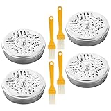 Metall-Spulenhalter, Räucherspiralen-Halterung, feuerfeste Räuchergefäße aus Edelstahl mit hohler Abdeckung und Ständer | Spulenhalter mit Bürste, tragbarer Räuchergefäß für Innen und E