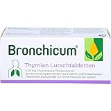 Bronchicum Thymian Lutschtabletten | Zur Schleimlösung bei Husten und zur Beruhigung der gereizten Bronchien | 50 Stück