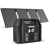 SinKeu 96 Wh tragbare Powerstation mit Solarpanel, 40 W, 30000 mAh LiFePO4 Batterie, Solargenerator hat 230 V 150 W AC-Steckdose/12 V DC/USB, Backup-Strom für Camping, Picknick, Garten und Zuhause