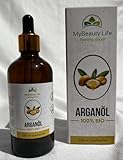 Bio-Arganöl 100ml - natürliche Pflege für Gesicht, trockene Haut & trockenes Haare, Anti-Aging,Made in Germany