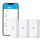 GoveeLife Hygrometer Thermometer Innen Sensoren 3Pack, Mini Bluetooth Temperatur und Luftfeuchtigkeitsmesser mit App Benachrichtigung und Datenspeicherung, geeignet für Gewächshaus, Weinkeller