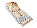 Madera 7 Zonen Lattenrost zur Selbstmontage, mit 28 Leisten, extra stabil durch durchgehende Holme, Größe: 120 x 200 cm, mit Kopfteilverstellung