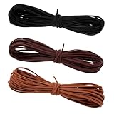 LIQWEI 3 Rollen Lederschnur Lederband, 10 m x 3mm Faux Wildleder Schnur Klassik Vintage Basteln Lederbänder 3 Farben Basteln Lederschnüre für DIY Armbänder Halsketten Schmuck Kunsthandwerk
