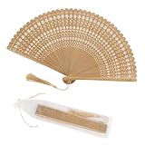 Neerow Fächer Holz, Vintage Handfächer Klein, Chinesischer Faltfächer, Faltbare Holzfächer mit Geschenktüte für Sommer, Hochzeit, Party, Tanz, Foto-Requisiten, Wand Dekoration
