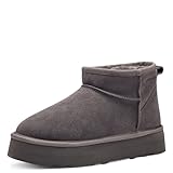 s.Oliver Damen Boots aus Leder Gefüttert, Grau (Graphite), 38 EU