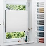 Grandekor Verdunklungsplissee Wabenplissee ohne Bohren Weiß-Weiß 40x100cm (BxH) Klemmfix Plissee ohne Bohren Verdunkelung Thermo Rollo Wärmedämmung, Privatsphäre - & Sonnenschutz