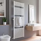 Schulte EP1690050 04 Badheizkörper München Spezial mit seitlichem Anschluss, 177 x 60 cm, Nabenabstand 90 cm, 900 Watt Leistung, alpin-weiß, Design-Heizkörper für Zweirohr-System