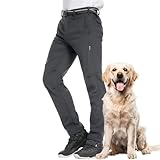 Winebox Wasserdichte Herren-Winterhose, Wanderhose, Fleece-gefüttert, Thermo-Softshell-Ski-Cargohose für Outdoor, Wandern, Klettern, grau, 42