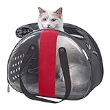 Gidenfly Zusammenklappbarer Katzentransporter | Transportbox für Haustiere für Katzen,Belüftetes transparentes Transportbehälter-Paket für Katzen, Welpen und Haustiere innerhalb von 5 kg