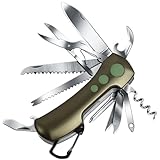 ZIMAIC Taschenmesser，Multitool Messer Schweizer Taschenmesser Vatertag Geschenk - Multifunktionswerkzeug mit 15 Funktionen Taschenwerkzeug für Campen und Notfälle