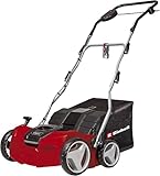 Einhell Elektro Vertikutierer Lüfter GE-SA 1640 (1600 W, 40 cm Arbeitsbreite, bis 12 mm Arbeitstiefe, höhenverst. Holm, 48 L Fangsack, inkl. Lüfterwalze), Schwarz/Rot