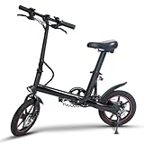 DailySports 14'' E Bike Folding Electric Bicycles with 250W Motor Elektrofahrräder with Lithium Batterie 36V Maximale 25km/h Range 30-45km Seat Height Adjustable Ebike for Men and Women