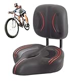 Fahrradsitz mit Rückenlehne - extra großer Fahrradsattel mit stoßdämpfendem Memory- Kissen | Komfortable Rückenstütze für Fahrräder, Mountainbikes oder Rennräder für Adul