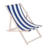 Muntel Klappstuhl Liegestuhl klappbar aus Massivholz, Sonnenliege für Garten, Balkon & Terrasse, Gartenstühle, Gartenliege wetterfest, Strandliege klappbar leicht, Strandstuhl, (Blau/Weiß)