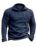 Beotyshow Herren Quarter Zip Fleece Pullover Langarm Sweatshirt Outdoor Taktisch Weich Warm Polar Fleecejacke