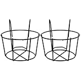Hängender Pflanzgefäß 2 Stück Hängende Geländer Pflanzgefäße Körbe Balkon Hängende Blumenregal Metall Pflanzenhänger Eisen Hängekörbe Wand Pflanzenhalter für Home Office Schwarz (Farbe: Schwarz,